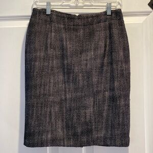 Black and white cotton tweed pencil skirt size 4 Banana Republic